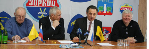 А.И. Поморцев, В.В. Янко, В.Л. Мутко, Б.Е. Рассказов